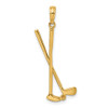 Lex & Lu 14k Yellow Gold 3D Double Golf Clubs with Ball Charm - 4 - Lex & Lu