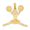 Lex & Lu 14k Yellow Gold Cheerleader Jumping with Pom-Poms Charm - Lex & Lu