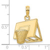 Lex & Lu 14k Yellow Gold Basketball Hoop Charm - 3 - Lex & Lu