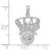 Lex & Lu 14k White Gold Swoosh Basketball and Net Pendant - 3 - Lex & Lu