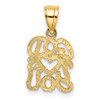 Lex & Lu 14k Yellow Gold God Heart's You Charm - 4 - Lex & Lu