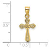 Lex & Lu 14k Yellow Gold Small Cross w/Flower Charm - 3 - Lex & Lu