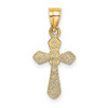 Lex & Lu 14k Yellow Gold Small Cross w/Flower Charm - 4 - Lex & Lu