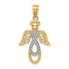 Lex & Lu 14k Yellow Gold w/Rhodium Infinity Angel Pendant - Lex & Lu