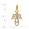 Lex & Lu 14k Yellow Gold w/Rhodium Infinity Angel Pendant - 4 - Lex & Lu