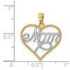 Lex & Lu 14k Yellow Gold w/Rhodium Mom in Heart Pendant - 4 - Lex & Lu