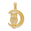 Lex & Lu 14k White Gold w/Rhodium D/C Owl on the Moon Pendant - 3 - Lex & Lu