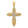 Lex & Lu 14k Yellow Gold w/Rhodium D/C Passion Cross Pendant - Lex & Lu