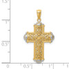 Lex & Lu 14k Yellow Gold w/Rhodium D/C Reversible Cross Pendant LALC4699 - 4 - Lex & Lu