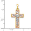 Lex & Lu 14k Two-tone Gold White Rhodium Crucifix Pendant - 3 - Lex & Lu