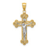Lex & Lu 14k Two-tone Gold and Rhodium INRI Budded Crucifix Charm - Lex & Lu