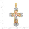 Lex & Lu 14k Tri-color Gold w/Rhodium Crucifix Pendant - 4 - Lex & Lu