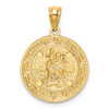 Lex & Lu 14k Yellow Gold w/Rhodium St. Christopher Medal Pendant LALC4713 - 3 - Lex & Lu
