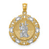 Lex & Lu 14k Yellow Gold w/Rhodium St. Christopher Medal Pendant LALC4714 - Lex & Lu