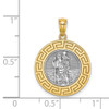 Lex & Lu 14k Yellow Gold w/Rhodium St. Christopher Medal Pendant LALC4715 - 2 - Lex & Lu