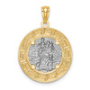 Lex & Lu 14k Yellow Gold w/Rhodium St. Christopher Medal Pendant LALC4715 - 3 - Lex & Lu