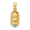 Lex & Lu 14k Yellow Gold 3D December Synthetic Stone Engraveable Shoe Charm - Lex & Lu