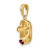 Lex & Lu 14k Yellow Gold 3D January Red Synthetic Stone Shoe Charm - 5 - Lex & Lu