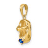 Lex & Lu 14k Yellow Gold 3D September Synthetic Stone Shoe Charm - 5 - Lex & Lu