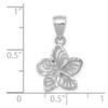 Lex & Lu 14k White Gold Polished and Beaded Plumeria Flower Charm LALC4825W - 3 - Lex & Lu