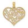 Lex & Lu 14k Yellow Gold Solid Talking Happy Birthday Heart Charm - 4 - Lex & Lu