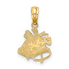 Lex & Lu 14k Yellow Gold Polished Christmas Bells Charm - 4 - Lex & Lu