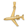 Lex & Lu 14k Yellow Gold 3D Jet Charm - Lex & Lu