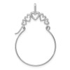 Lex & Lu 14k White Gold Polished 5-Heart Charm Holder - Lex & Lu