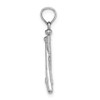 Lex & Lu 14k White Gold Polished Open-Backed Bats and Ball Baseball Pendant - 2 - Lex & Lu