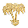 Lex & Lu 14k Yellow Gold Double Palm Tree Slide LALD2883 - Lex & Lu