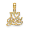 Lex & Lu 14k Yellow Gold Polished and Textured I Heart You Charm - Lex & Lu