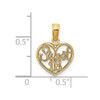 Lex & Lu 14k Yellow Gold Sweet 16 in Heart Charm - 3 - Lex & Lu