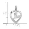 Lex & Lu 14k White Gold #1 Mom in Heart Pendant - 3 - Lex & Lu