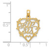 Lex & Lu 14k Yellow Gold Lil Sis in Heart Charm - 3 - Lex & Lu