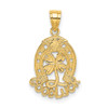 Lex & Lu 14k Yellow Gold Good Luck w/Horseshoe and Clover Charm - Lex & Lu