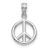 Lex & Lu 14k White Gold Polished Peace Symbol Pendant - Lex & Lu