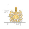 Lex & Lu 14k Yellow Gold 100% Cancer Charm - 3 - Lex & Lu