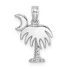 Lex & Lu 14k White Gold Polished Charleston Palm Tree w/Moon Charm - Lex & Lu