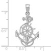 Lex & Lu 14k White Gold Anchor and Wheel Pendant - 3 - Lex & Lu