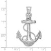 Lex & Lu 14k White Gold Anchor with Rope Pendant - 4 - Lex & Lu