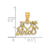 Lex & Lu 14k Yellow Gold I Heart Birds Charm - 3 - Lex & Lu