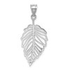 Lex & Lu 14k White Gold White Polished Leaf Pendant - 3 - Lex & Lu