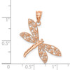 Lex & Lu 14k Rose Gold Polished Dragonfly Pendant - 4 - Lex & Lu