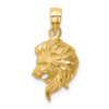 Lex & Lu 14k Yellow Gold Brushed and D/C Lion Head Pendant - Lex & Lu