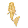 Lex & Lu 14k Yellow Gold w/Rhodium Brushed and D/C Mermaid Chain Slide - 3 - Lex & Lu