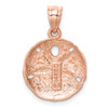 Lex & Lu 14k Rose Gold Brushed and D/C Sand Dollar Pendant - 3 - Lex & Lu