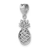 Lex & Lu 14k White Gold White Polished 3D Pineapple Pendant - 5 - Lex & Lu