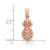 Lex & Lu 14k Rose Gold Polished 3D Pineapple Pendant - 5 - Lex & Lu