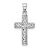 Lex & Lu 14k White Gold White Polished Braided Cross Pendant - Lex & Lu