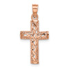 Lex & Lu 14k Rose Gold Polished Braided Cross Pendant - Lex & Lu